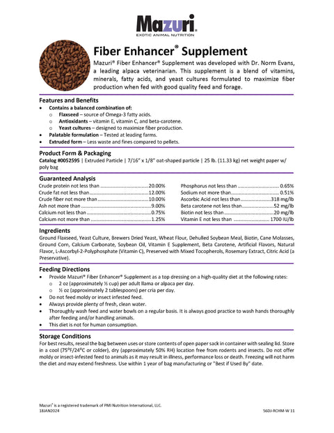 Mazuri Fiber Enhancer 56DJ - 25lb