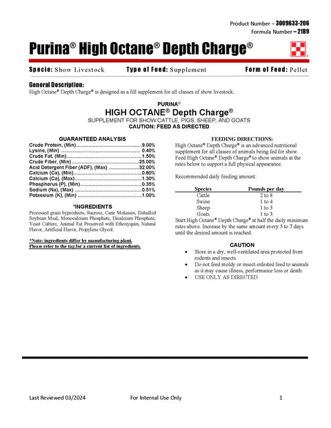 Purina High Octane Depth Charge 21B9 - 50lb