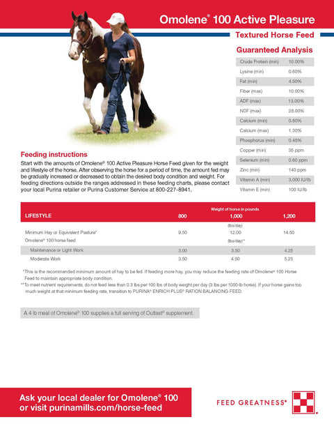 Purina Omolene 100 Pleasure 35S7 - 50lb