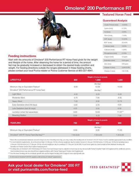 Purina Omolene 200 RT 35SQ - 50lb