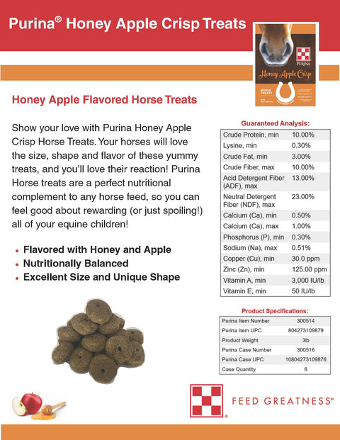Purina Honey Apple Crisp Horse Treats - 3lb