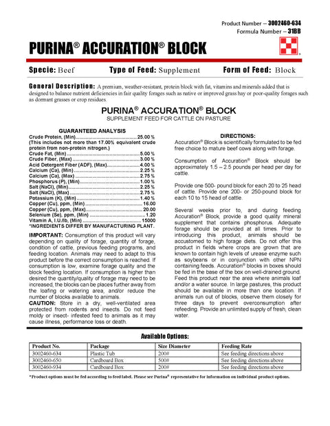 Purina Accuration Block 31BB