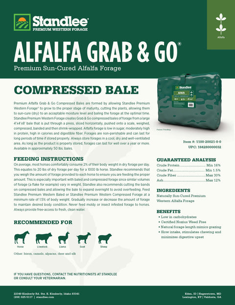 Alfalfa Grab & Go Bale - 50lbs