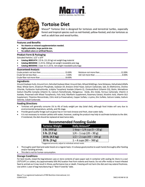 Mazuri Tortoise Diet 5M21 - 1.25lb
