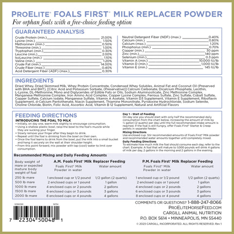 ProElite Foals First Milk Replacer Powder - 22lbs