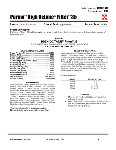 Purina High Octane Fitter 35 21B3 - 40lb