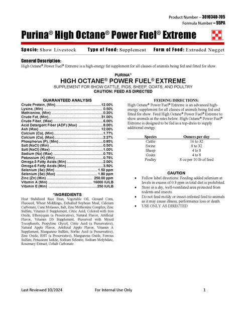 Purina High Octane Power Fuel Extreme 55PA - 40lb