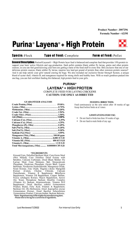 Purina Layena+ High Protein 6276
