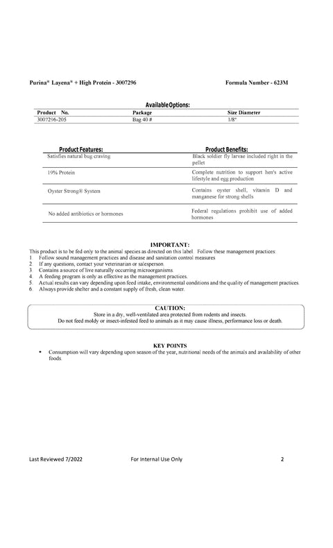 Purina Layena+ High Protein 6276