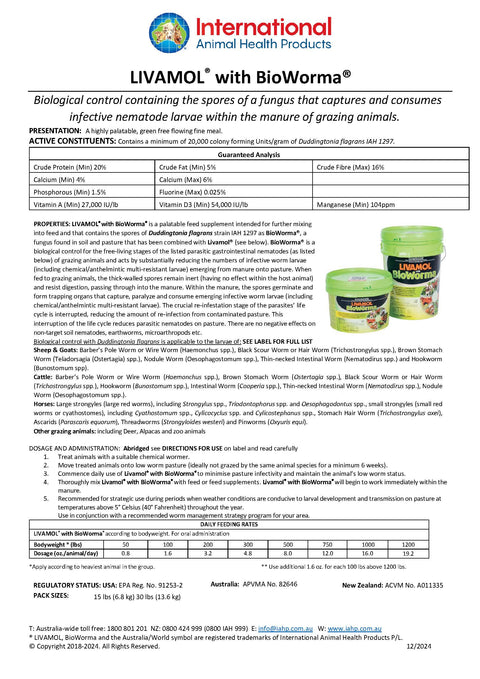 Livamol with BioWorma - 30lb