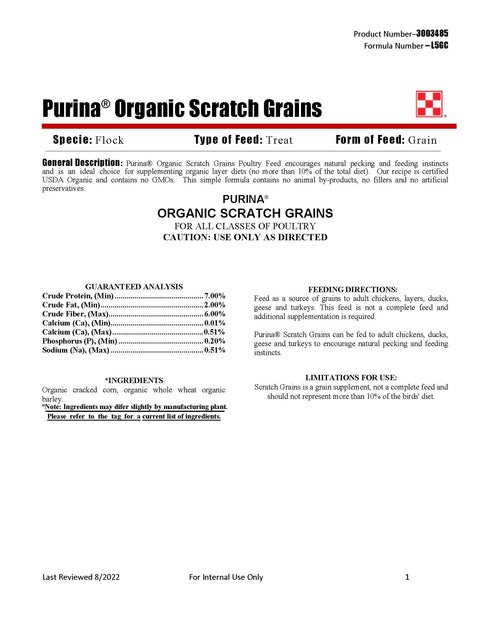 Purina Organic Scratch L5GC - 35lb