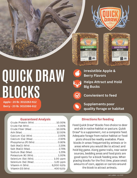 Quick Draw Apple Flavored Deer Attractant Block - 20lb