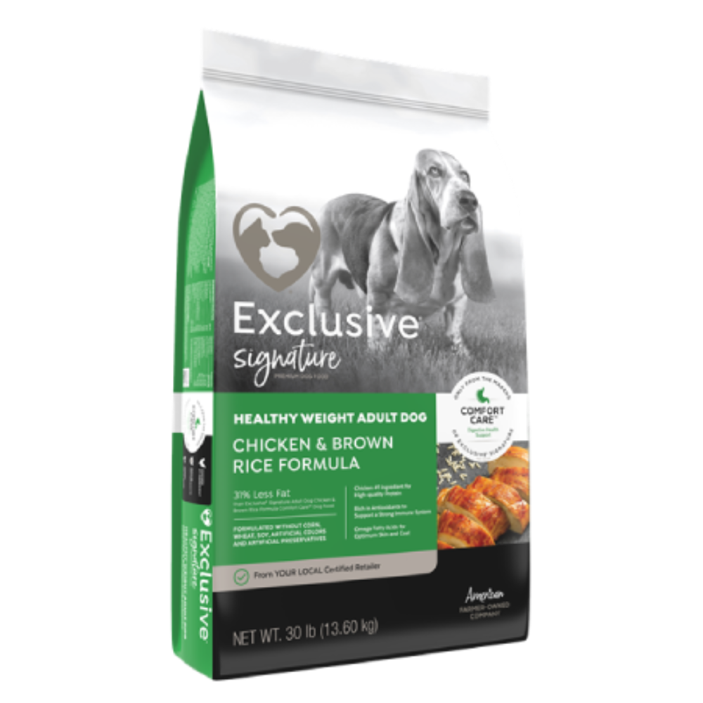 Exclusive Signature Healthy Weight Adult Dog Chicken & Brown Rice - 47 ...