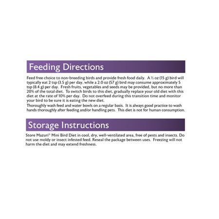 Mazuri Mini Bird Diet 562A - 2lb