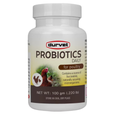 Durvet Probiotics for Poultry. White bottle