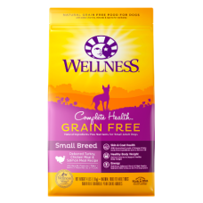 Wellness Grain-Free Complete Health Small Breed Adult Deboned Turkey, Chicken Meal & Salmon Meal Recipe Dry Dog Food