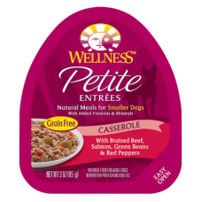 Wellness Petite Entrees Casserole with Braised Beef, Salmon, Green Beans & Red Peppers Grain-Free Wet Dog Food